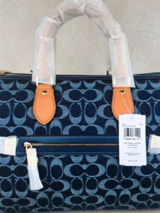 Coach Rowan Satchel Bag In Signature Denim Canvas NWT CY699 - Picture 6 of 6
